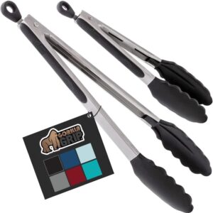 Gorilla Grip Stainless Steel Heat Resistant Kitchen Tongs